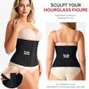 2x Nebility Waist Trainer for Women Corset Shapewear Tummy Control Body Shaper Girdle Waist Cincher Postpartum Belly Band(Large, Black)