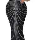 Nagfar Women Rhinestone and Sequin Birthday Party Sexy Club Night Out Holiday New Years Formal Dress, XXL