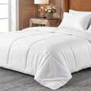 Bedsure Duvet Insert Queen Size - Lightweight Comforter, Quilted Cooling Duvet Insert, Down Alternative Summer Comforter with 8 Tabs, Ultra Soft, Striped, Machine Washable, Queen, White, 88x88 inches