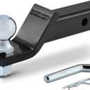 Amazon Basics Trailer Hitch Ball Mount with 2" Ball & Pin, Fits 2" Receiver, 2" Drop, 6,000 lbs Capacity