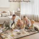 Blissful Diary Baby Play Mats for Floor, 71x59 Inch Extra Thicker & Large Soft Cushioning Foam Playmats for Babies and Toddlers, Foldable Washable Baby Crawling Mat for Playpen, Earth Tones Design