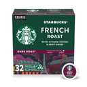 Starbucks K-Cup Coffee Pods, Dark Roast Hot or Iced Coffee, French Roast, 32 Keurig Pods