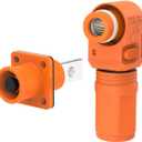 1 Set Battery Energy Storage Connector, 200A 50mm High Current Connectors Quick Plug Terminal Orange Right Angle Plug and Socket IP67 Waterproof Power Adapter (200A, Orange)