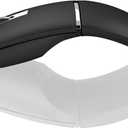 Bluetooth Arc Travel Mouse - BT & 2.4G Wireless Dual Mode, Rechargeable Slim Rotatable Portable, 3 Adjustable DPI, USB Optical Computer Silent Mouse for Microsoft Laptop PC Tablet