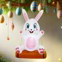 Easter Inflatable White Bunny Play Swing Lighted Decoration with Built-in Fan Outdoor Yard Lawn Garden Decorations 4 Feet /1.2M Tall (4ft- Swing Bunny)