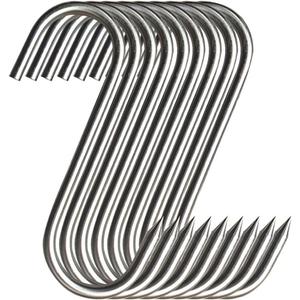 Meat Hooks 20PCS, 5.12 in Premium Stainless Steel Butcher Hook Smoking Hooks,Meat Processing for Hanging, Drying, BBQ, Grilling Sausage Chicken Beef Hook Tool (5.1inch(20Pcs))