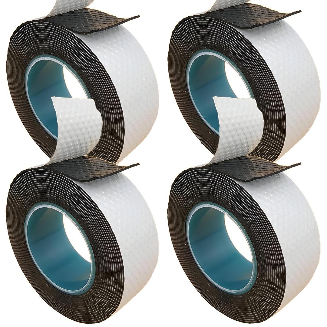 4 Rolls Butyl Rubber Self-Fusing Tape | IP67 Waterproof & 35KV Insulated | Extreme Cold/Hot Resistance (-4F to 194F) | for Electrical Joints, Pipe Leaks, Handlebar Grip Wrap (1" x10FT)