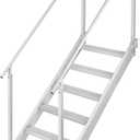 VEVOR Dock Ladder 6 Steps, 500lbs Load Pool Steps, Adjustable Height Aluminum Dock Stairs, Pontoon Boat Ladder with Handrails & Widen Nonslip Pedals for Lake/Pool/Marine Boarding/RV/House