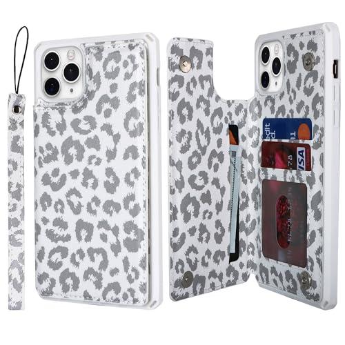 Cavor for iPhone 13 Pro Max Case Wallet with Card Holder,for iPhone 13 Pro Max Case for Women Men,Stand and Strap,Protective Phone Case Cover-White