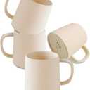 T-WARE 16 Oz Coffee Mugs, Matte Beige Mug Set of 4, Ceramic Mugs Coffee, Solid Color Coffee Cups Ceramic