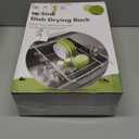 JASIWAY Dish Drying Rack in Sink, Over The Sink Colander Strainer Basket, Stainless Steel Strainer Basket with Expandable Rubber Grip Handles for Vegetables, Fruits, Home Kitchen Essentials, Black