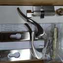Storm Door Handle Complete Set, Fit Screen and Storm Door Handle Replacement Part with Lock Cylinder and Key, 2-1/2" Handle PZ, Polished Nickel