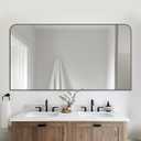 Bathroom Mirror, Wall Mirrors, Black Metal Framed Wall-Mounted Mirrors, Bathroom Vanity Mirror for Over Sink, Living Room, Bedroom, Entryway, 55x30 Inch, Black
