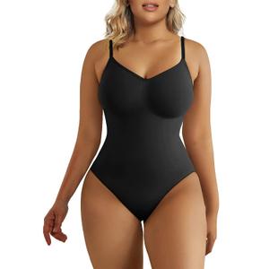SHAPERX Women's Seamless Shapewear Bodysuit Tummy Control Body Shaper Waist Snatching Body Suit, L/XL