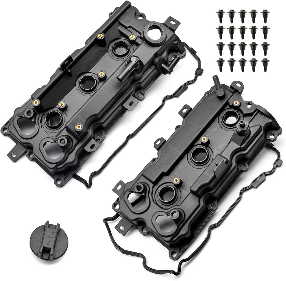 Engine Valve Covers Left & Right with Gaskets & Bolts for Nissan Maxima 09-14 16-17, Murano 15-17, Altima 15-18, Pathfinder 15-16, for Infiniti QX60 15-16 3.5L Replace 13264-9N00A 13264-9N00B