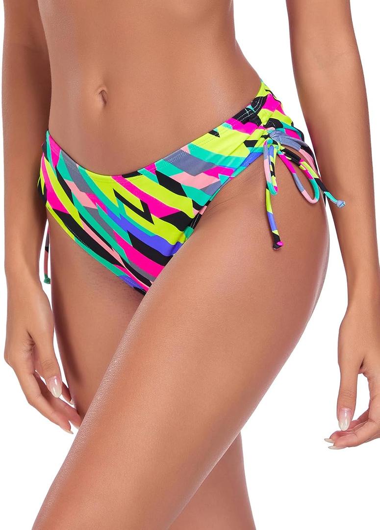 Ocean Blues Women's Full Coverage Swim Bottom Tie Sides Bikini Bottom (Large)