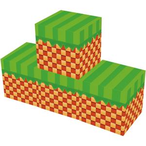 Zliisang 4pcs Large Green Grass Boxes for Birthday Party Decorations Cartoon Theme Balloons Box Birthday Party Supplies