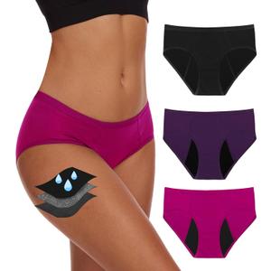 Period Underwear For Women, Leak-Proof Hipster, Brief, Heavy Flow, 3 Pack (X-Large, Multicolor02)
