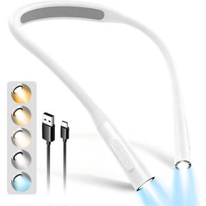 Glocusent Neck Book Light, Rechargeable Neck Lights for Crafts Reading