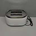 MELLERHOME Retro Toaster 2 Slice, 7 Browning Levels, 3 Functions (Reheat, Defrost, Cancel), Stainless Steel Features, Removable Crumb Tray, Under Base Cord Storage, White Toaster Kitchen Appliances