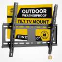 ZeboZap ZZTVT8064 Vinyl Siding Weatherproof TV wall mount | 2.1" Low Profile Gap | Tilting | Lockable | Holds upto 80 Inch TV on Vinyl Siding, Stucco, Brick & Stone | holds 154lbs | Stainless Steel HW
