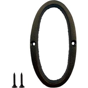 2 x TripDock 5.5 Inch House Number, Metal Address Number, Decoration Door, Street, Mailbox, Home, Easy to Install, Black Brown (Number 0)
