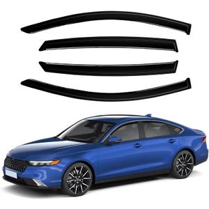 Canvcle Accord Rain Guards - Window Visors for Honda Accord 2023-2025 2026, Outside-Mount Side Window Wind Deflectors for Accord Accessories, Vent Visors Shades Rainproof Black 4PCS