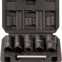 THINKWORK 1/2 Inch Drive Lug Nut Removal Tool, 6 Pieces Wheel Lock Removal Kit, Lug Nut Remover for Stripped, Rounded, Frozen, Rusted Bolts