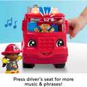 Fisher-Price Little People Toddler Toy Fire Truck Musical Push-Along Vehicle with 2 Figures for Pretend Play Ages 1+ Years