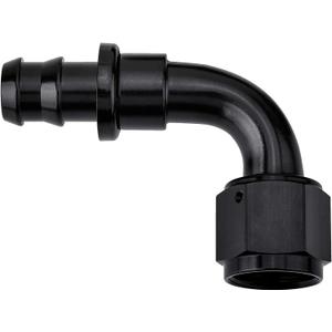 EVIL ENERGY 8AN 90 Degree Push Lock Hose Fitting End Black
