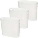 HZSOOCH 3 Pack Slim Waste Basket 3.2 Gallon 12L Plastic Small Trash Can, Office Trash Can, Slim Garbage Container Bin, Small Wastebasket with Handles for Narrow Spaces Bathroom, Kitchen (White)