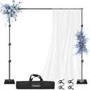 FUDESY Heavy Duty Backdrop Stand, 10x10ft Adjustable Photo Background Stand Support System Kit with Steel Base, Pipe and Drape Photography Backdrop Stand Kit for Parties Wedding Birthday