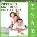 Zippered Full (8"-10" Depth) Mattress Protector - Bed Bug Waterproof Mattress Cover, Premium Quality Hypoallergenic Encasement White
