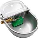 Automatic Dog Water Bowl Dispenser 85oz, 304 Stainless Steel Self-Filling Bowl with Brass Float Valve for Outdoor Large Breeds, Fit 3/4" GHT Faucet - Ideal for Chickens Livestock