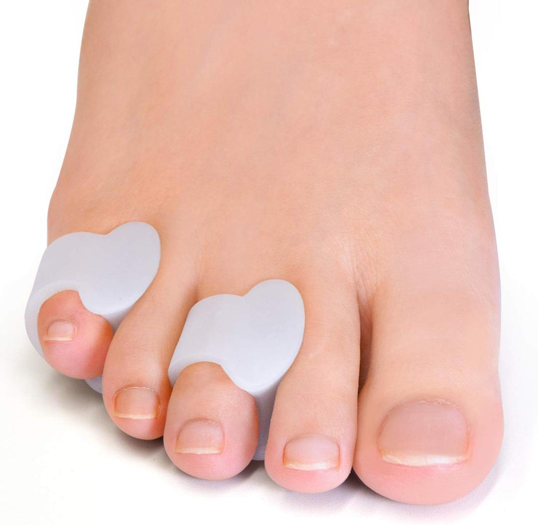Welnove Gel Toe Separator, Pinky Toe Spacers, Little Toe Cushions for Preventing Rubbing & Relieve Pressure (Pack of 10) (White)