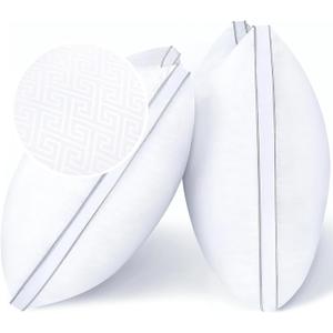 viewstar Bed Pillows Standard Sizes Set of 2, Hotel Quality Cooling Down Alternative Gusseted Pillows for Side, Back, or Stomach Sleepers, White