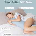 SleepCloud Weighted Body Pillow 6.5lbs - Weighted Pillow for Deeper Sleep (41 x 10) - Cooling Body Pillows for Adults, Side Sleeper Body Pillows with Cover (Arctic Blue)