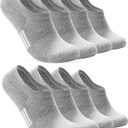 Eedor No Show Socks for Women & Men (Unisex) - Athletic Non Slip & Low Cut Invisible Socks - Soft & Stretchable Cotton Blend (Medium, Grey - 4 Pairs_(8 Socks))