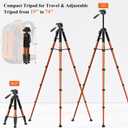 Victiv Tripod, 74” Camera Tripod for Cell Phone with Phone Holder, Orange
