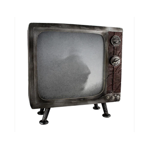 Haunted Hill Farm Haunted TV by Tekky, Battery-Operated, Motion Activated Animatronic Television with Sound Effects and Lights for Indoor or Covered Outdoor Creepy Halloween Decoration, 11" Haunted Tv