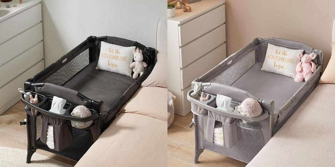 BEKA 4 in 1 Baby Bassinet Bedside Sleeper, Baby Bedside Crib 4 Functions, Bedside Bassinet Crib Sleeper, Playard, Changing Table, Baby Bassinet for Newborn Baby