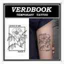 2 Sheets Waterproof Temporary Tattoo Last 7-15 Days, Framed Bloom | Semi Permanent Tattoos30s Apply Realistic Body Stickers for Beach Parties Festival Daily Wear, Fake Tattoo for Women & Men