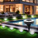 Joomer Solar Ground Lights, 16 Pack 8 LED Solar Lights Outdoor IP68 Waterproof Disc Light In-Ground Landscape Lighting Outdoor for Patio Pathway Lawn Yard Driveway Walkway (White)