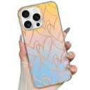 Jmltech for iPhone 16 Pro Max Case Cute Iridescent Women Trendy with Color Changing with Color Changing Effect Hearts Girly Sparkle Shockproof Protective Phone Cases for iPhone 16 Pro Max