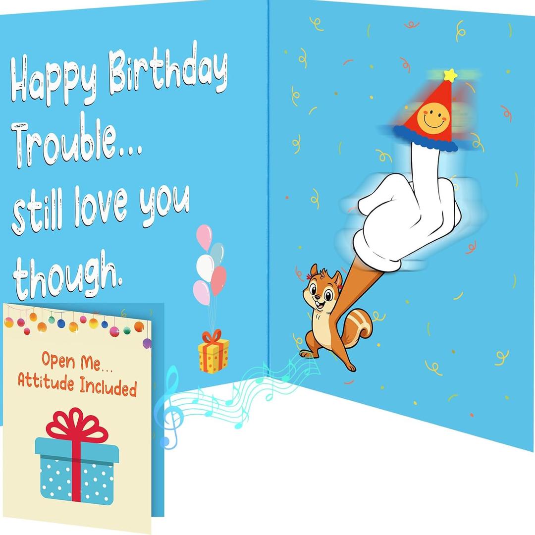 2 x Prank Gag Shaking Musical Birthday Card Funny Interactive Gift for Men Women Adults Friends,5.9" x 7.9"
