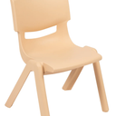 Flash Furniture Emmy 6 Pack Plastic Stackable School Chairs with 10.5" Seat Height, Natural