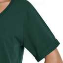 Auriviz Womens Cotton Tops Basic Short Sleeve Oversized Tshirts Short Sleeve Tees Boxy Yoga Gym Workout Shirts (Green, S)