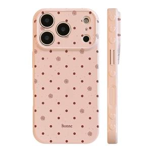 for iPhone 17 Case Pink Cute Polka Dot Pattern | Shockproof Silicone TPU PC Protective Cover for Girls Women, Fashion Design with Camera Protection, Wireless Charging