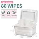 Wipes Dispenser, One-Handed Operation Wipe Holder for Baby & Adult, Seal-Designed Wipes Container for Bathroom Keep Diaper Wipes Fresh (White)
