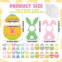 100 Pcs Easter Egg Bunny Cutouts with Photo Space Easter Bulletin Board Decorations with Glue Spring Decor DIY Craft for Classroom School Party Supplies Gifts